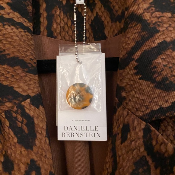 NWT WeWoreWhat Brown Cognac Snake Python Oversized Boyfriend Blazer Sz 8 - Picture 7 of 7